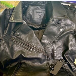 BLANK NYC MOTO JACKET , faux leather, size s, white color sz S and  black xs
